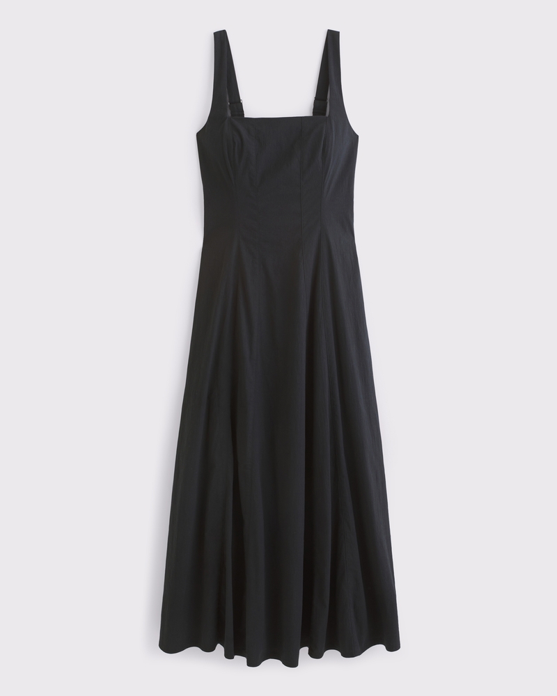 The A&F Mila Midi Dress(black,XXS)