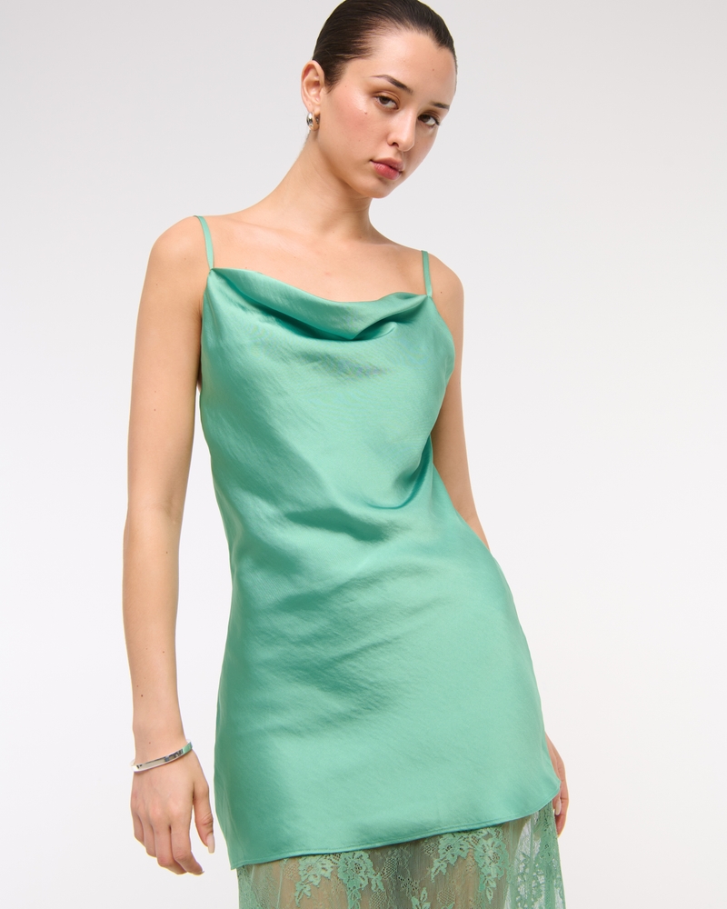 Cowl Neck Lace Maxi Dress(mint,XXS)