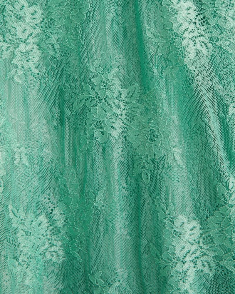 Cowl Neck Lace Maxi Dress(mint,XXS)