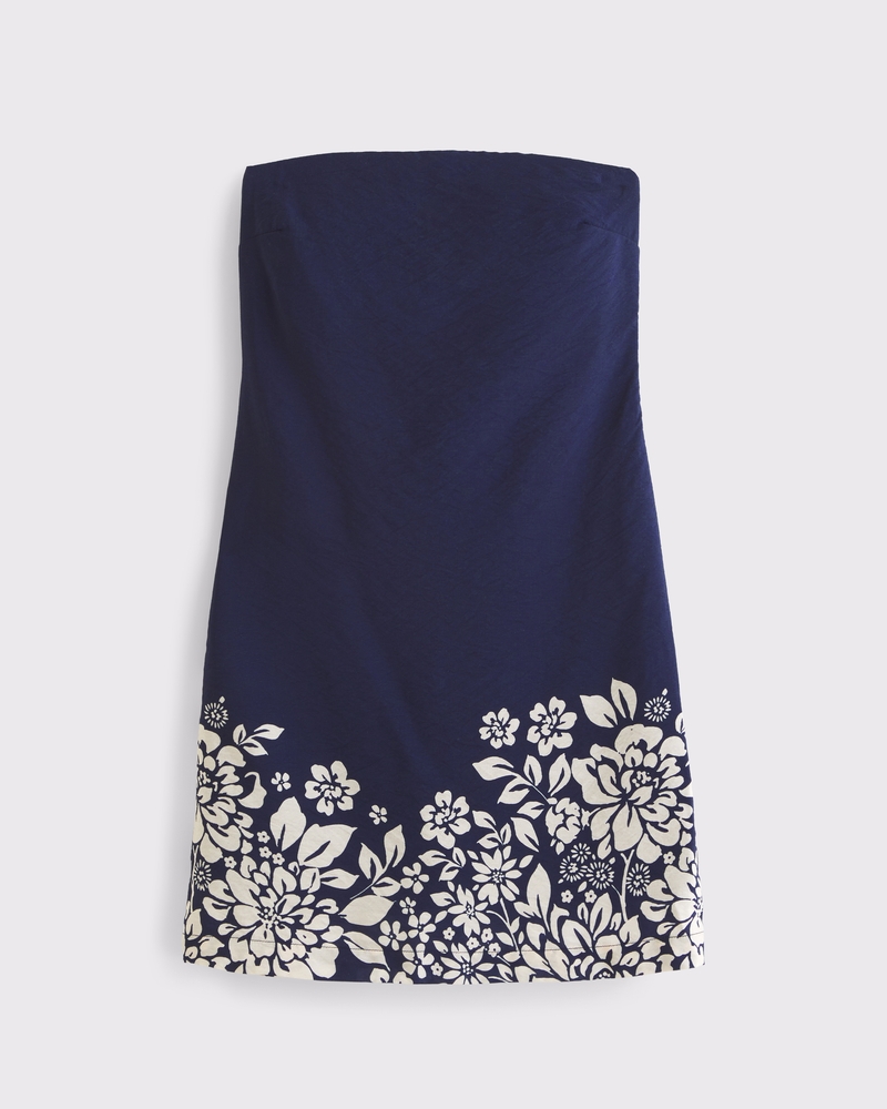 The A&F Scarlett Strapless Skort(navy floral,XXS)