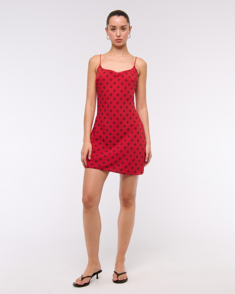 The A&F Julia Slip Mini Dress(red dot,XXS)