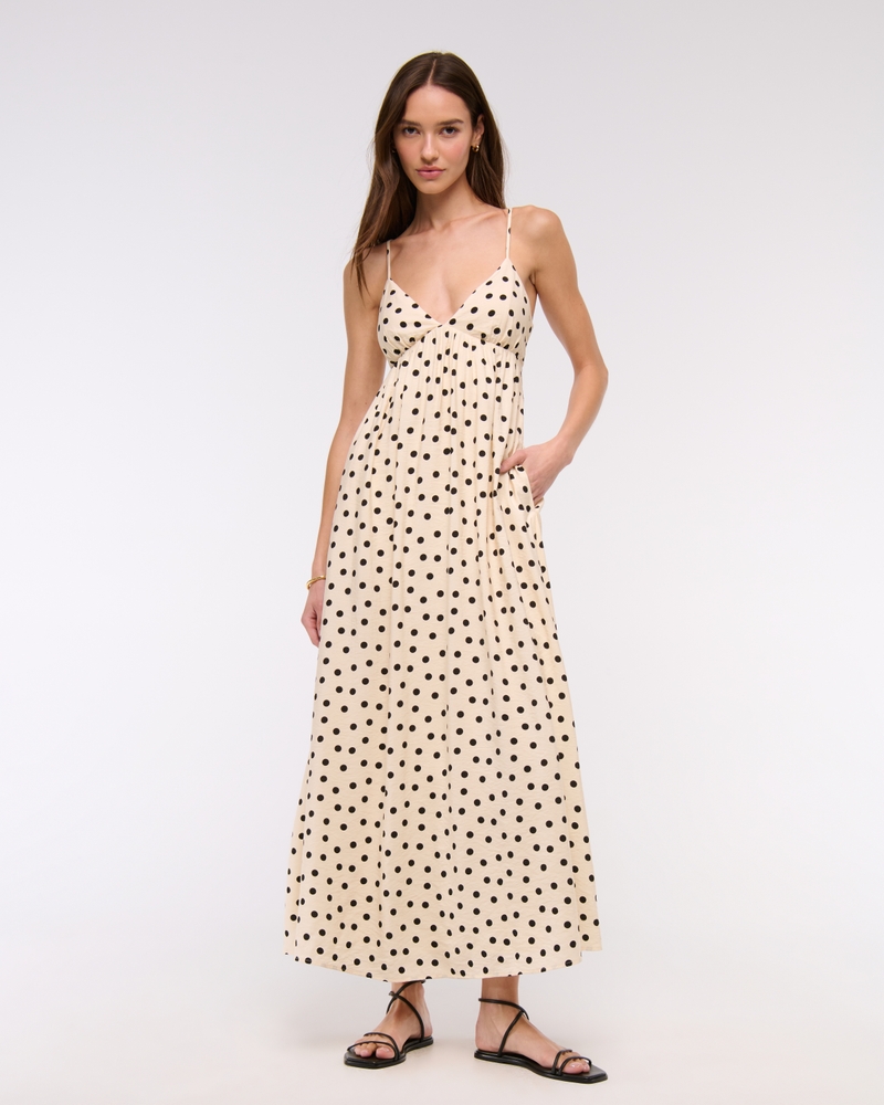 Bra-Free Clasp-Back Flowy Maxi Dress