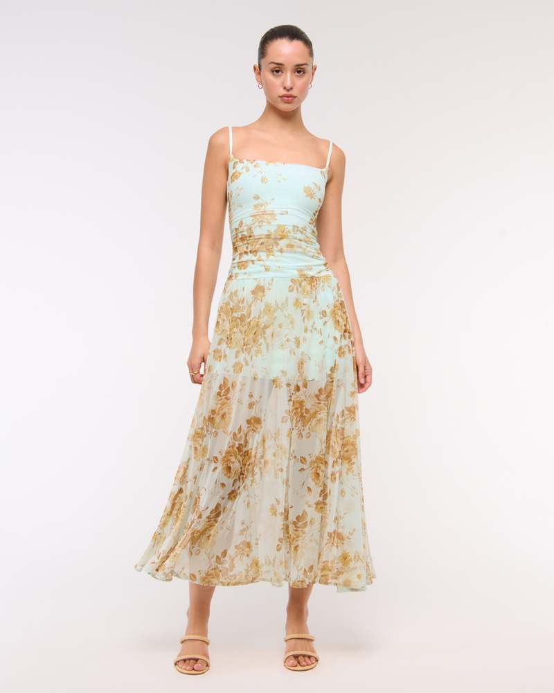 Bra-Free Flowy Sheer Maxi Dress