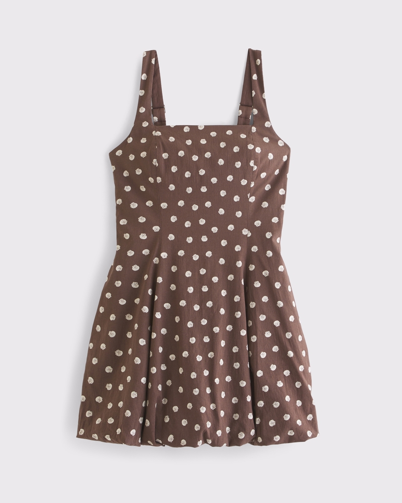 The A&F Mila Bubble Hem Mini Skort(brown pattern,XXS)