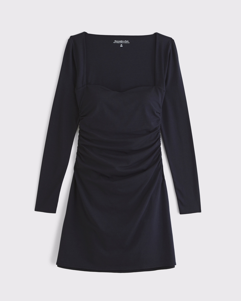 Bra-Free Sweetheart Knit Mini Dress(black,XXS)