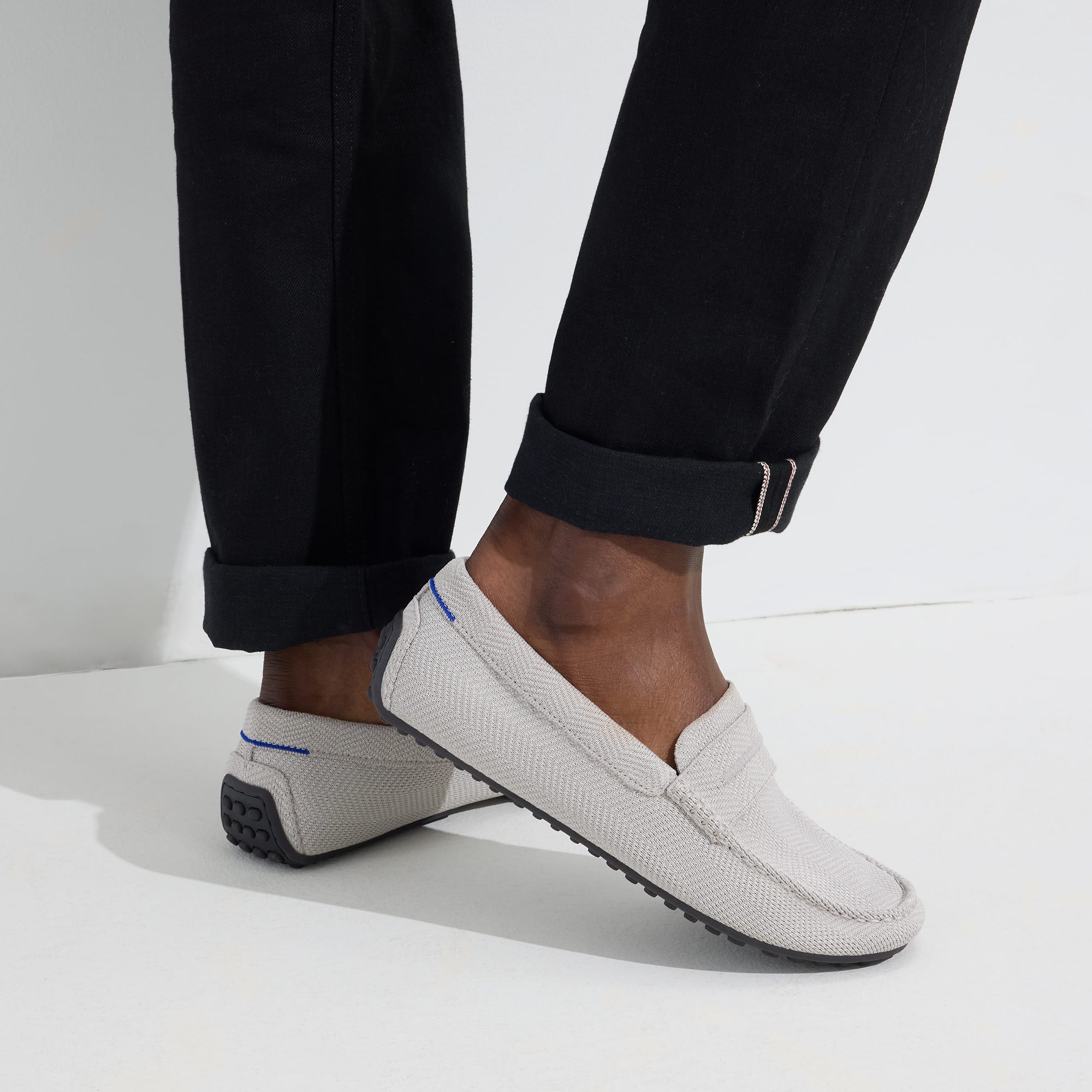 The Driving Loafer - Light Grey Herringbone(Light Grey Herringbone,7)