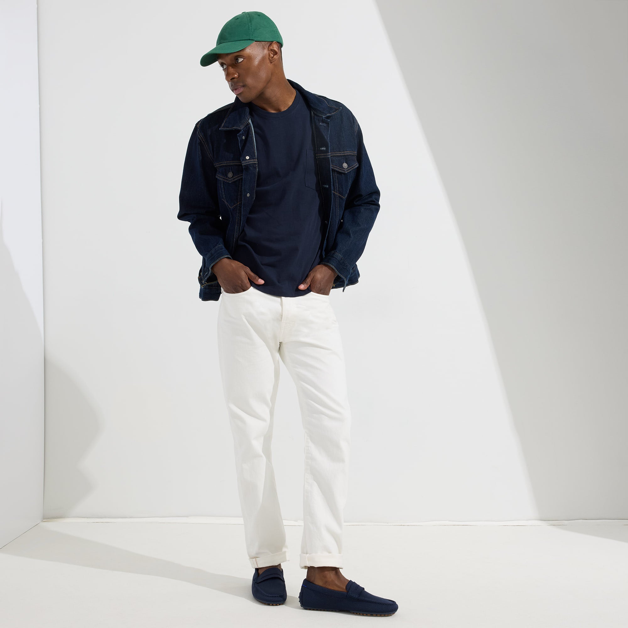 The Driving Loafer - Navy Herringbone(Navy Herringbone,7)