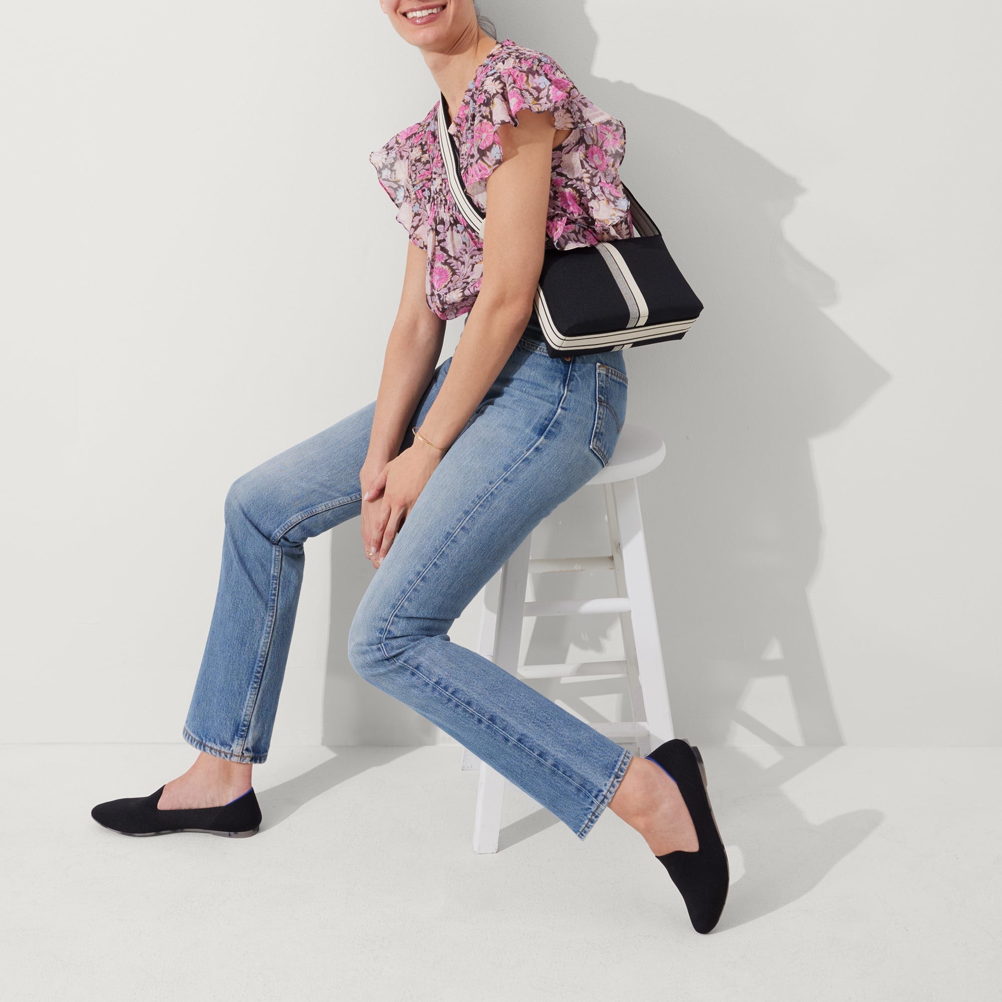 The Casual Crossbody - Black and Ivory Stripe(Black and Ivory Stripe)