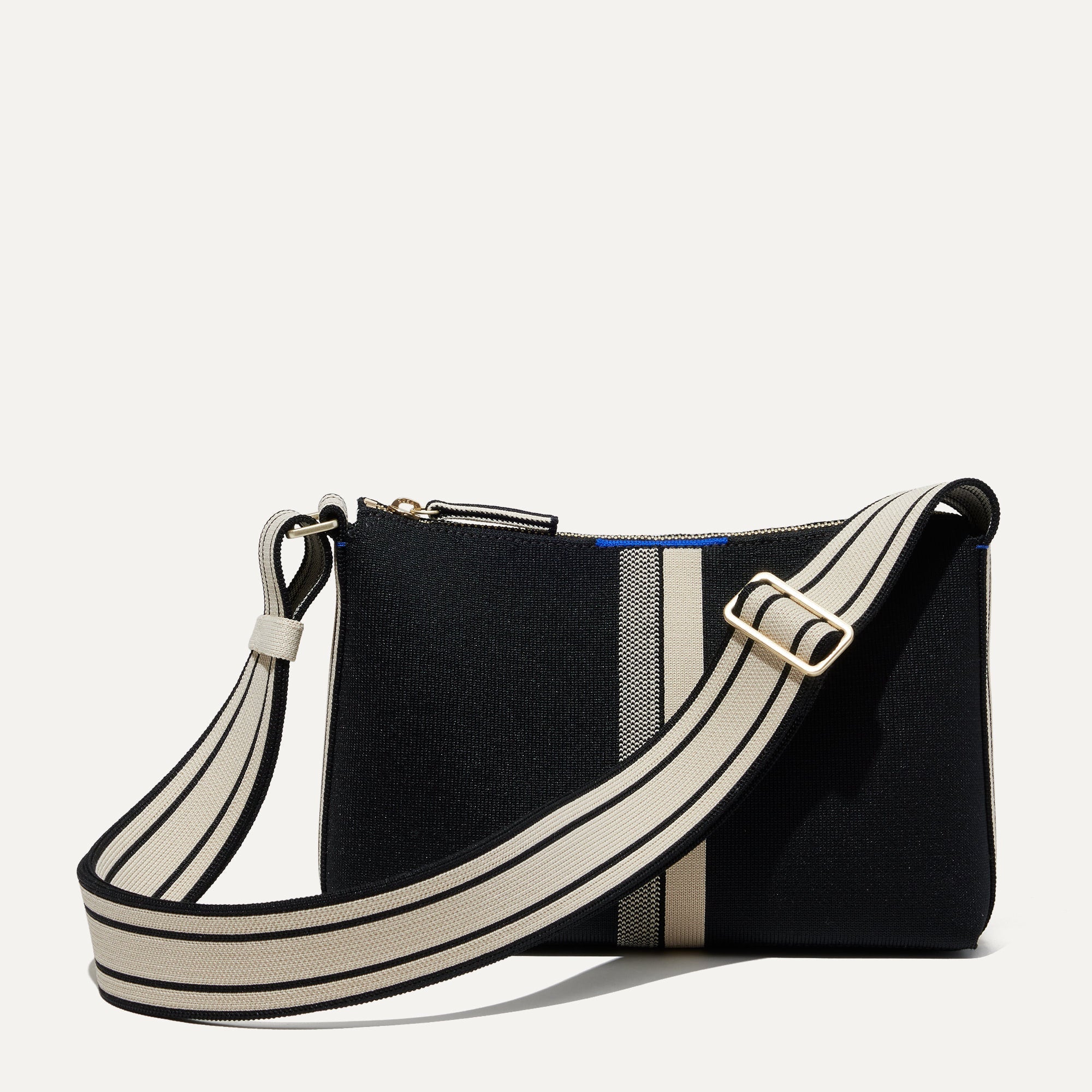 The Casual Crossbody - Black and Ivory Stripe(Black and Ivory Stripe)