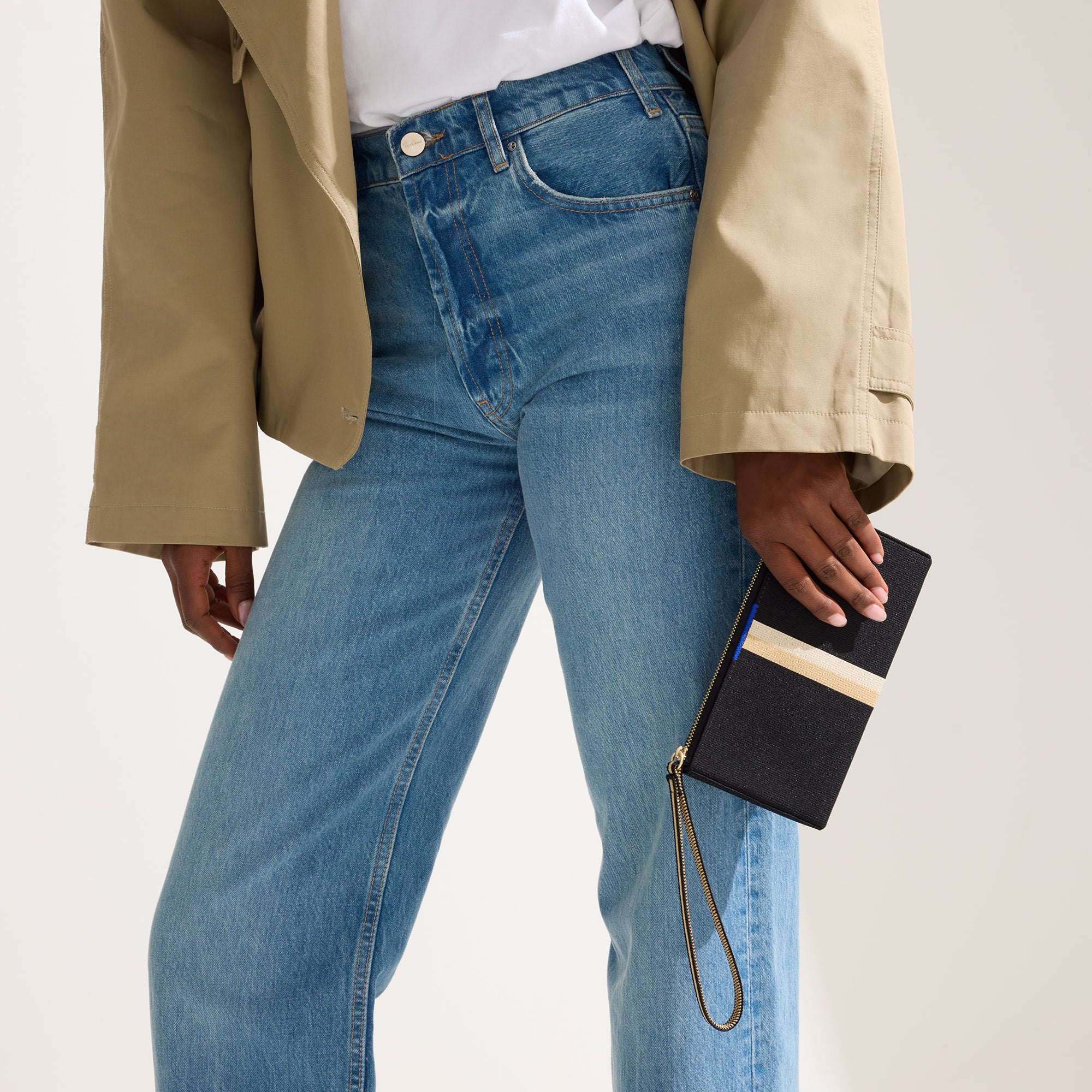 The Wallet Wristlet - Black Portobello Stripe(Black Portobello Stripe)