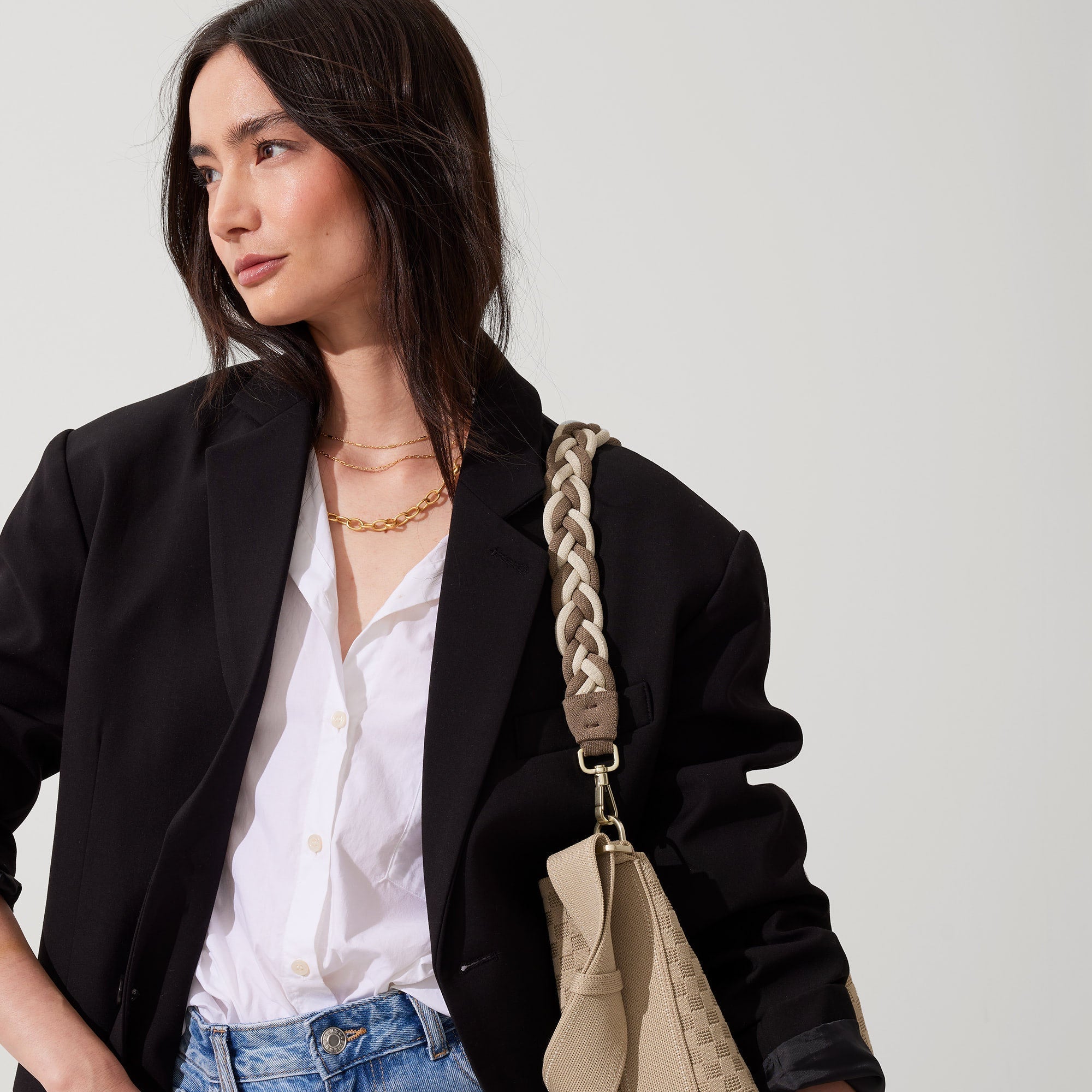 The Shoulder Strap - Cream and Cocoa Braid(Cream and Cocoa Braid)