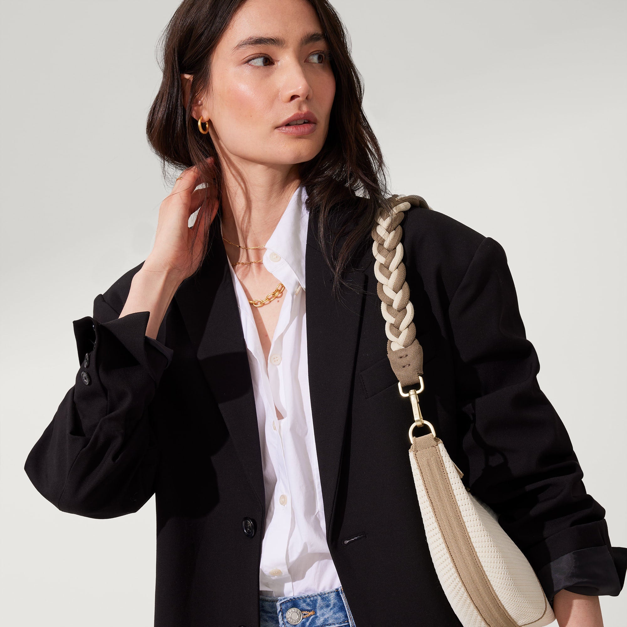 The Shoulder Strap - Cream and Cocoa Braid(Cream and Cocoa Braid)