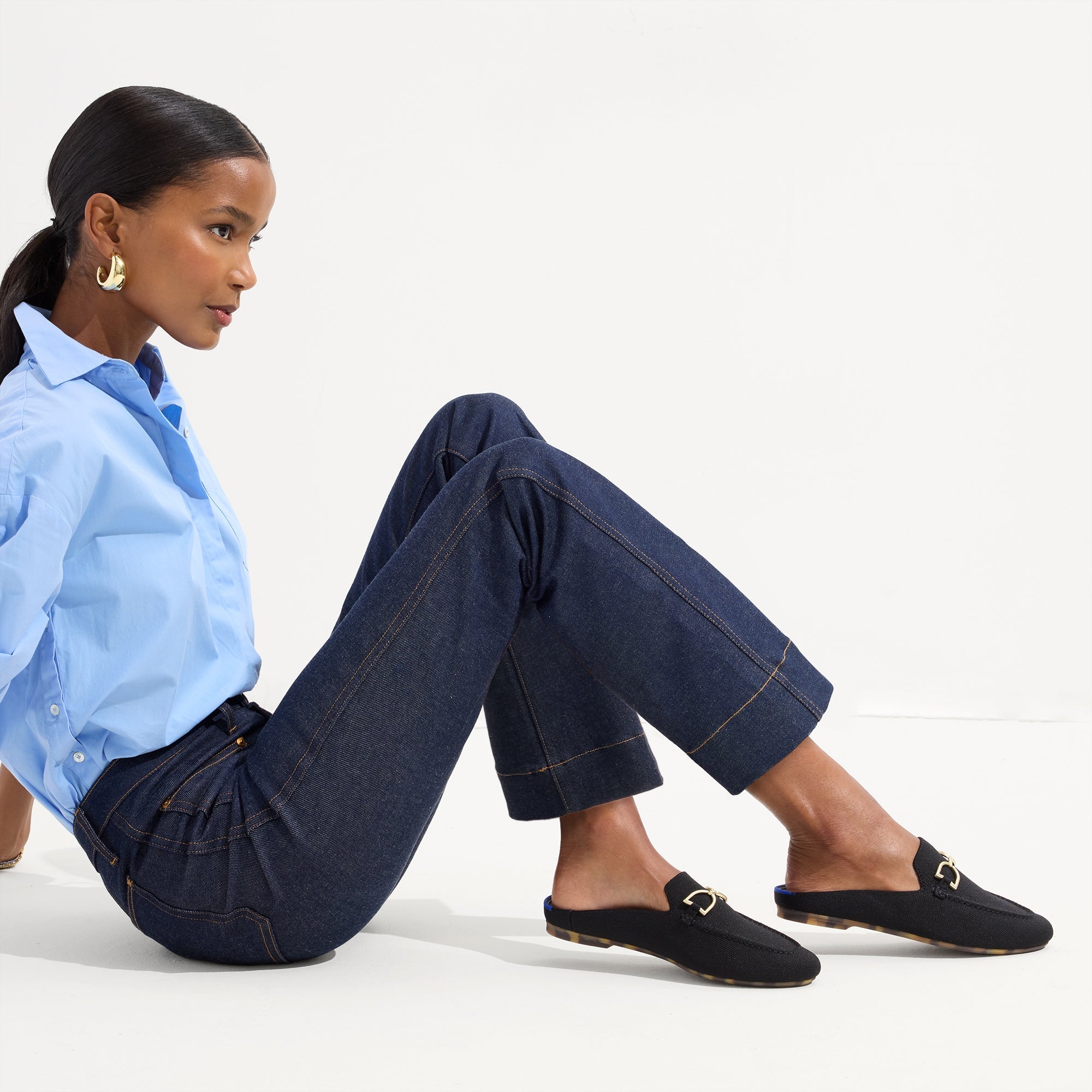 The Double Bit Loafer Mule - Black(Black,5)