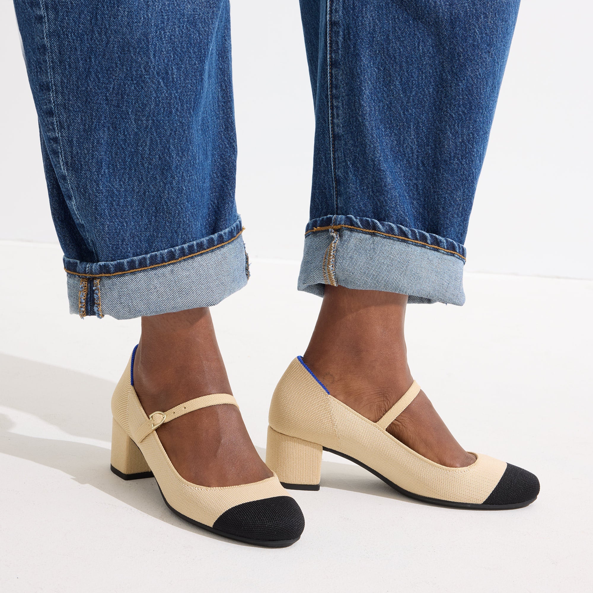 The Mary Jane Heel - Cream Captoe(Cream Captoe,5)