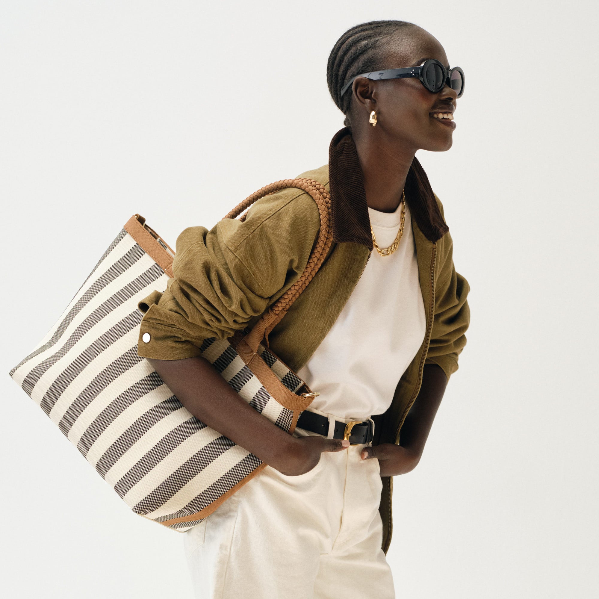 The Lightweight Zip Tote - Cabana Stripe(Cabana Stripe)