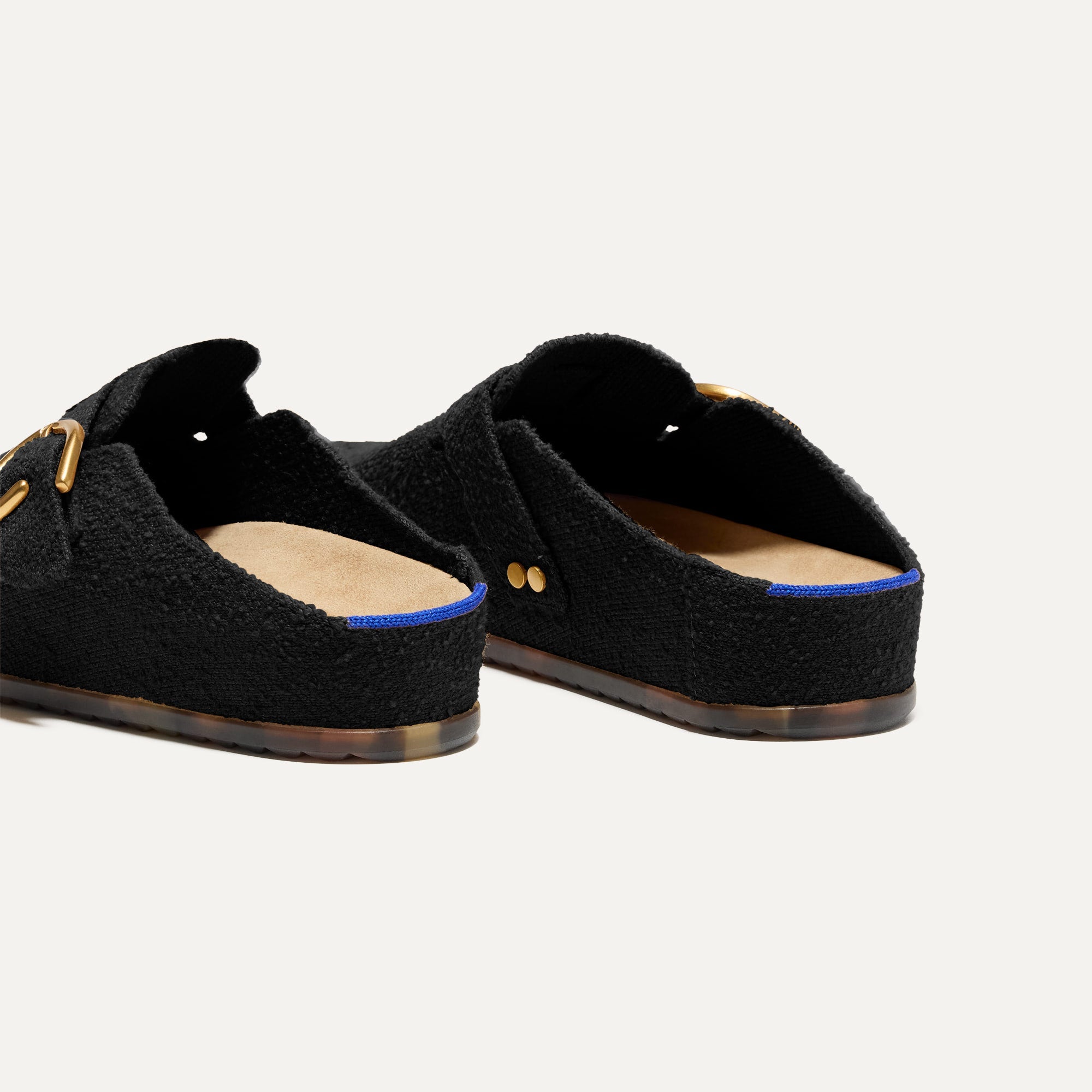 The Buckle Clog - Soft Black Bouclé(Soft Black Bouclé,5)