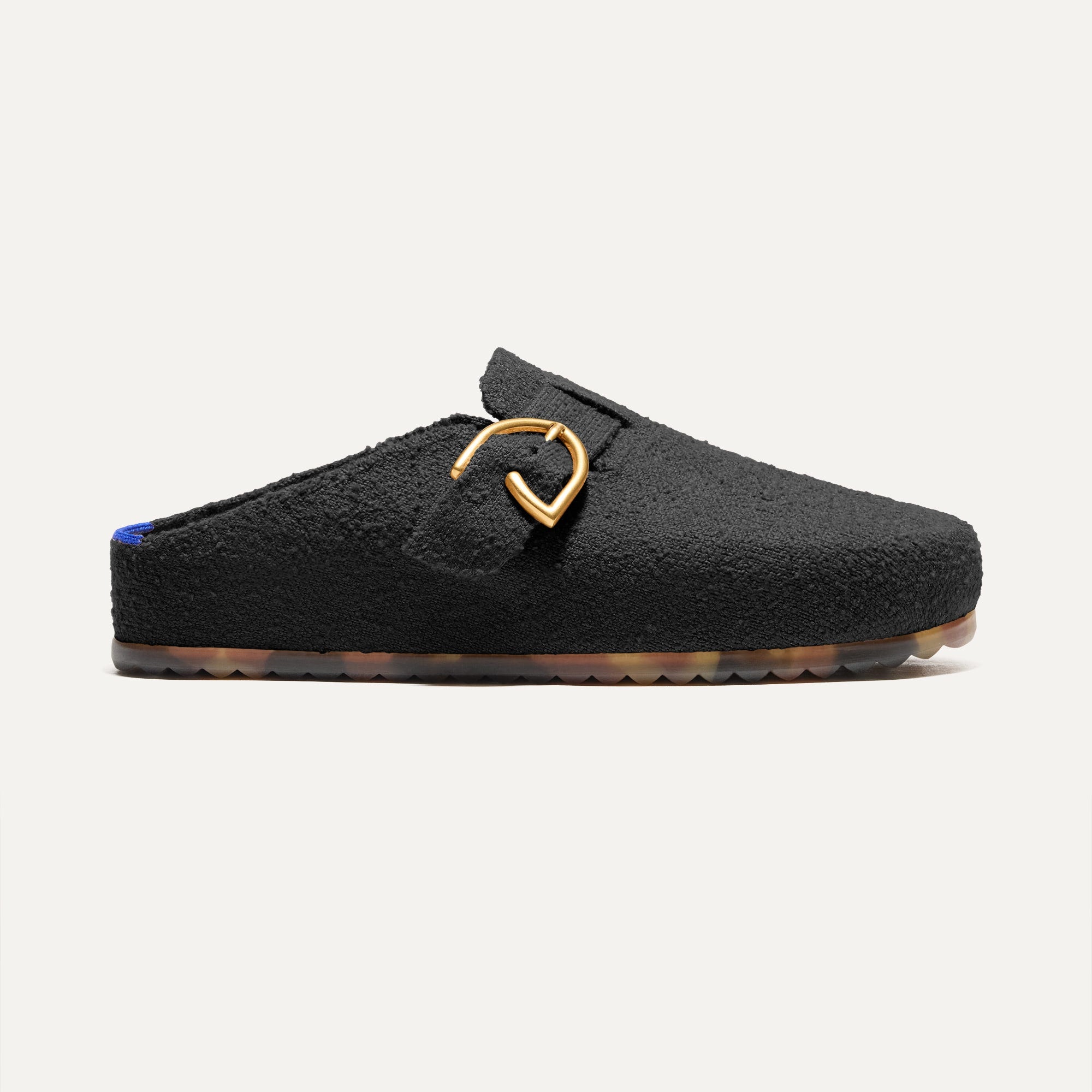 The Buckle Clog - Soft Black Bouclé(Soft Black Bouclé,5)