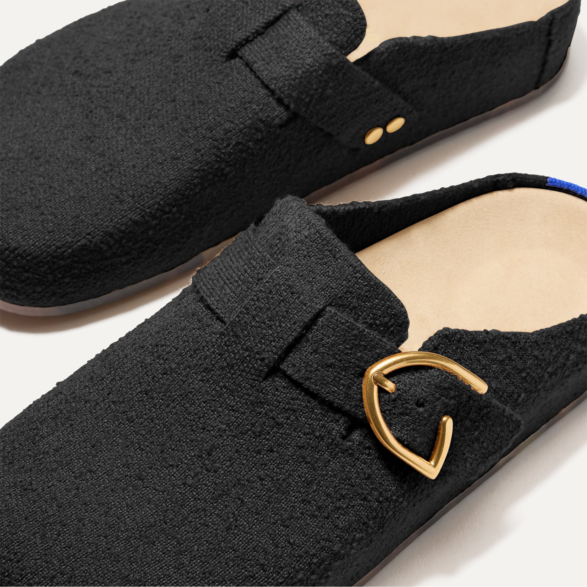 The Buckle Clog - Soft Black Bouclé(Soft Black Bouclé,5)