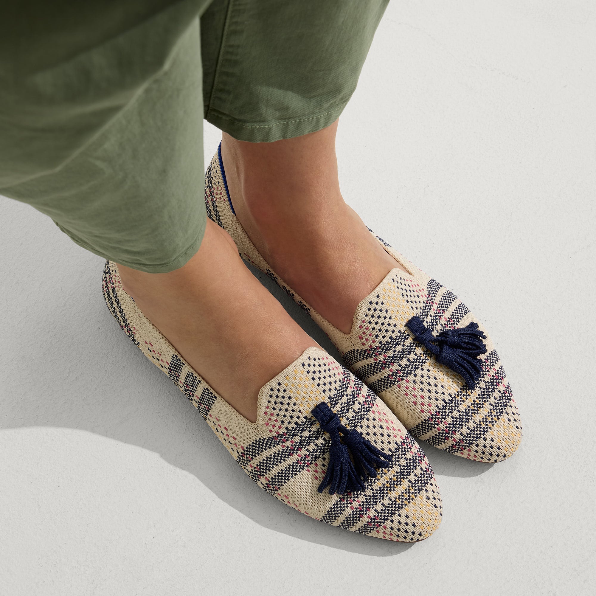 The Almond Tassel Loafer - Spring Plaid(Spring Plaid,5)