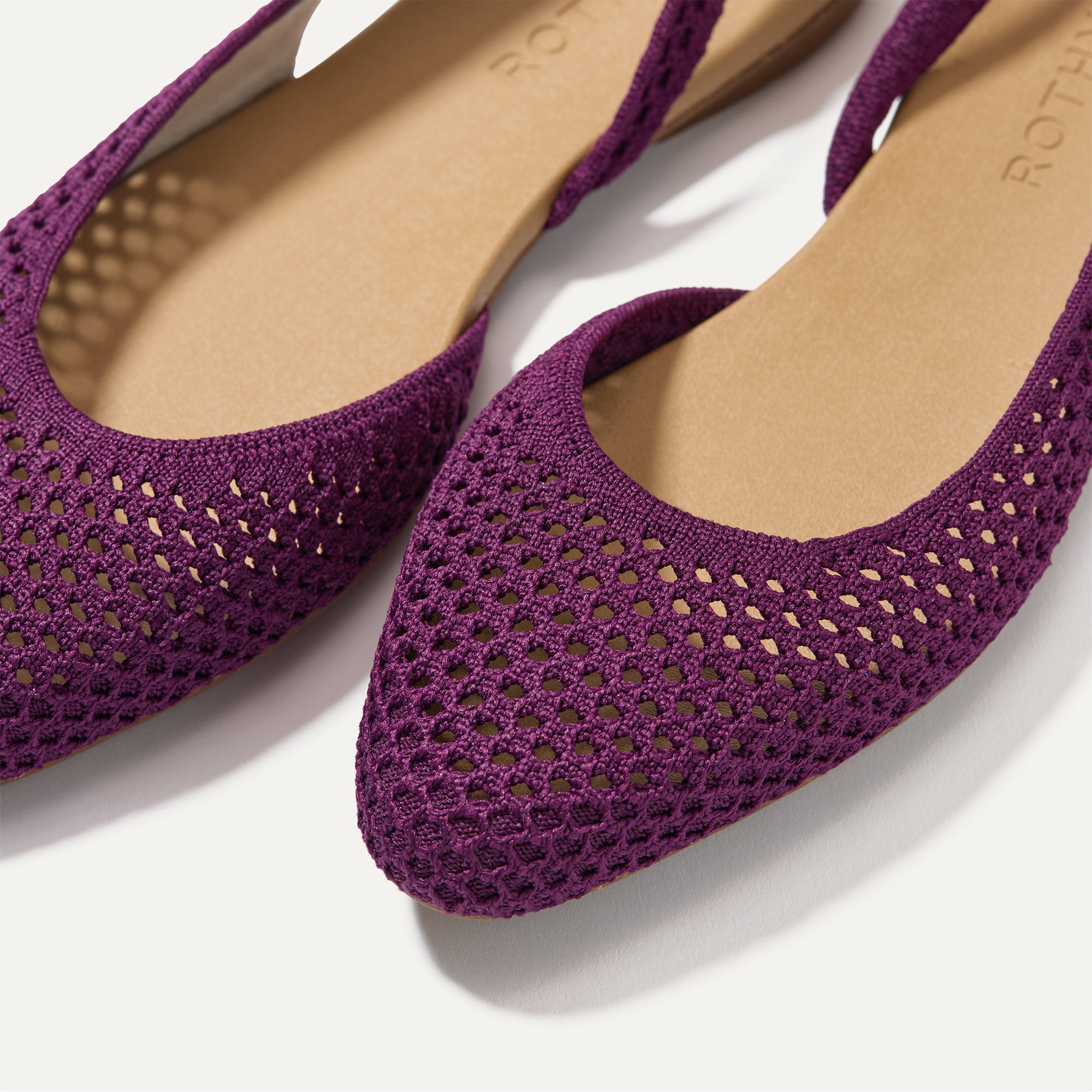 The Almond Slingback - Plum Mesh(Plum Mesh,5)