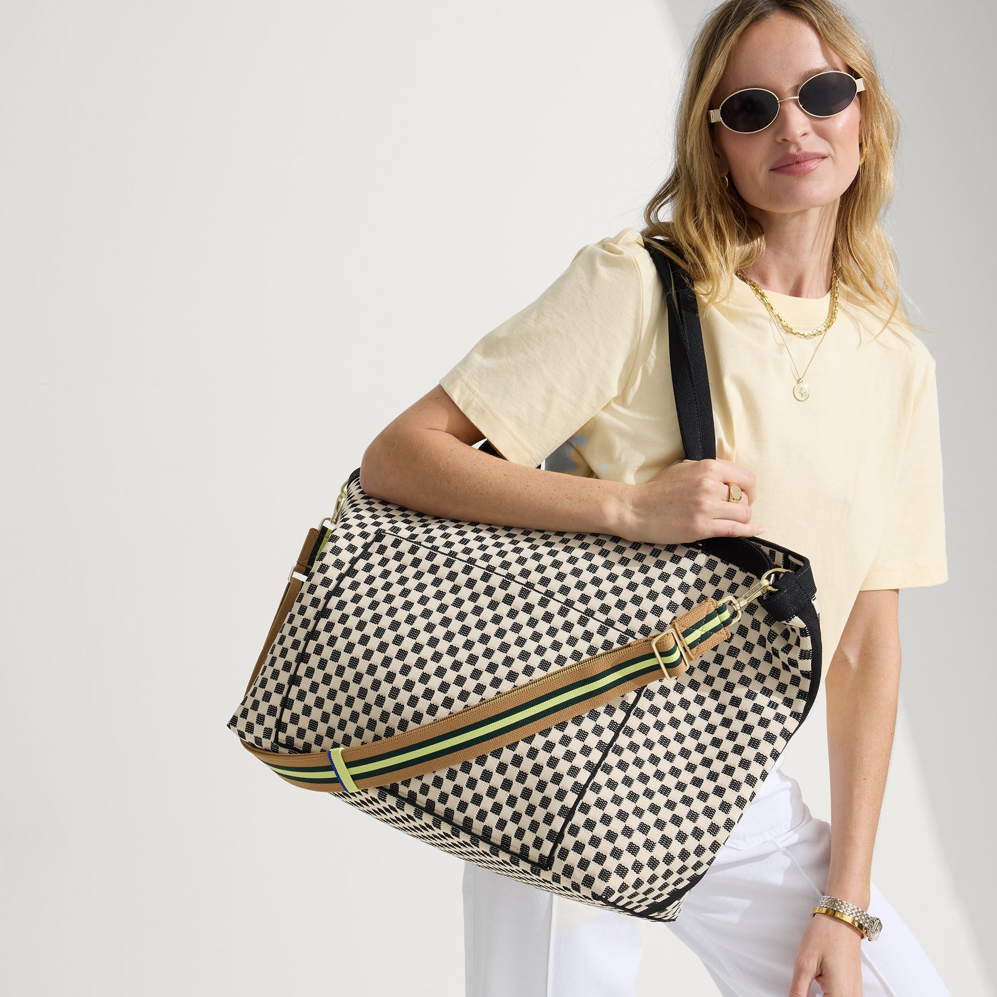 The Zip Travel Tote - Tuxedo Midi Check(Tuxedo Midi Check)