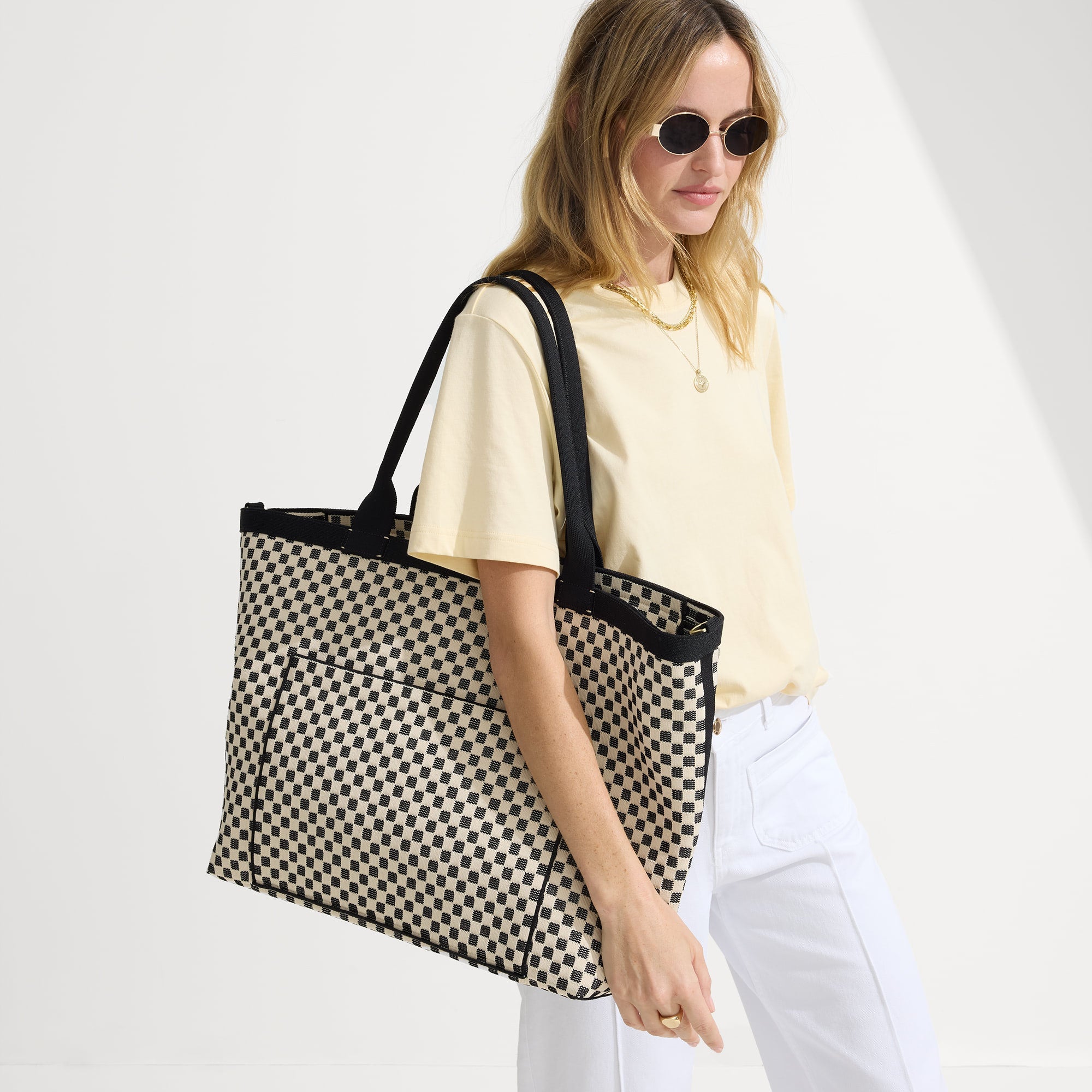 The Zip Travel Tote - Tuxedo Midi Check(Tuxedo Midi Check)