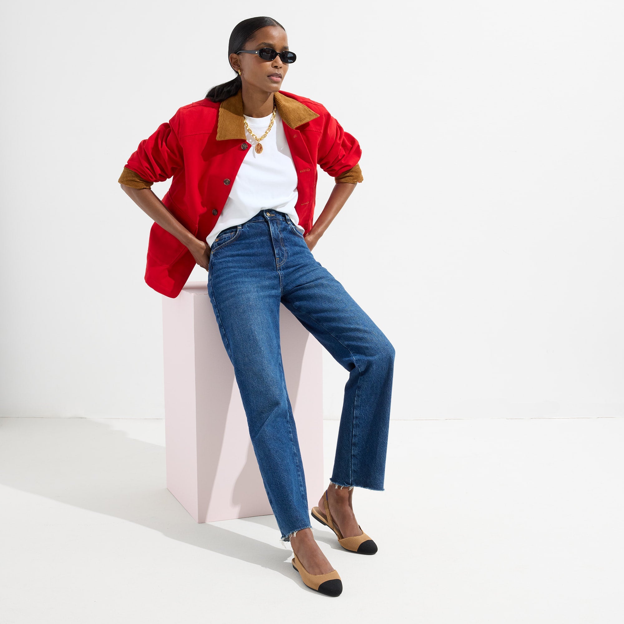 The Almond Slingback - Tawny Captoe(Tawny Captoe,5)